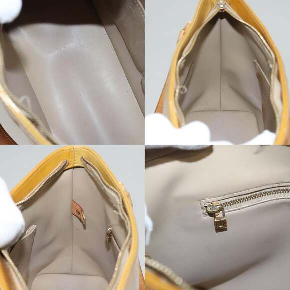 LOUIS VUITTON Monogram Vernis Houston Hand Bag Beige M91004 - Picture 12 of 13